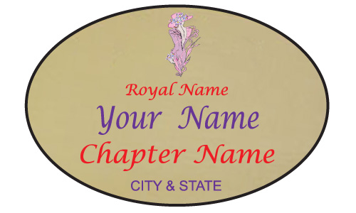 Gold Oval name Badge Artwork 24 Pink